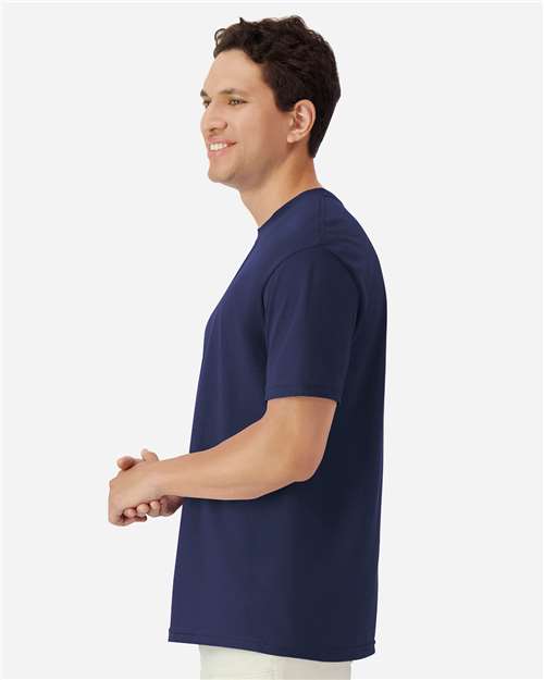 Gildan 3000 Navy — on model side