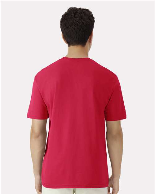Gildan 3000 Red — on model back
