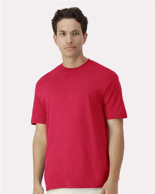 Gildan 3000 Red — on model front