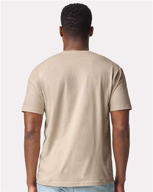 Gildan 3000 Sand — on model back