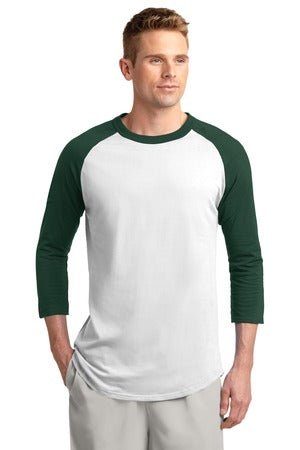 Unisex Colorblock Raglan Jersey - White / Forest