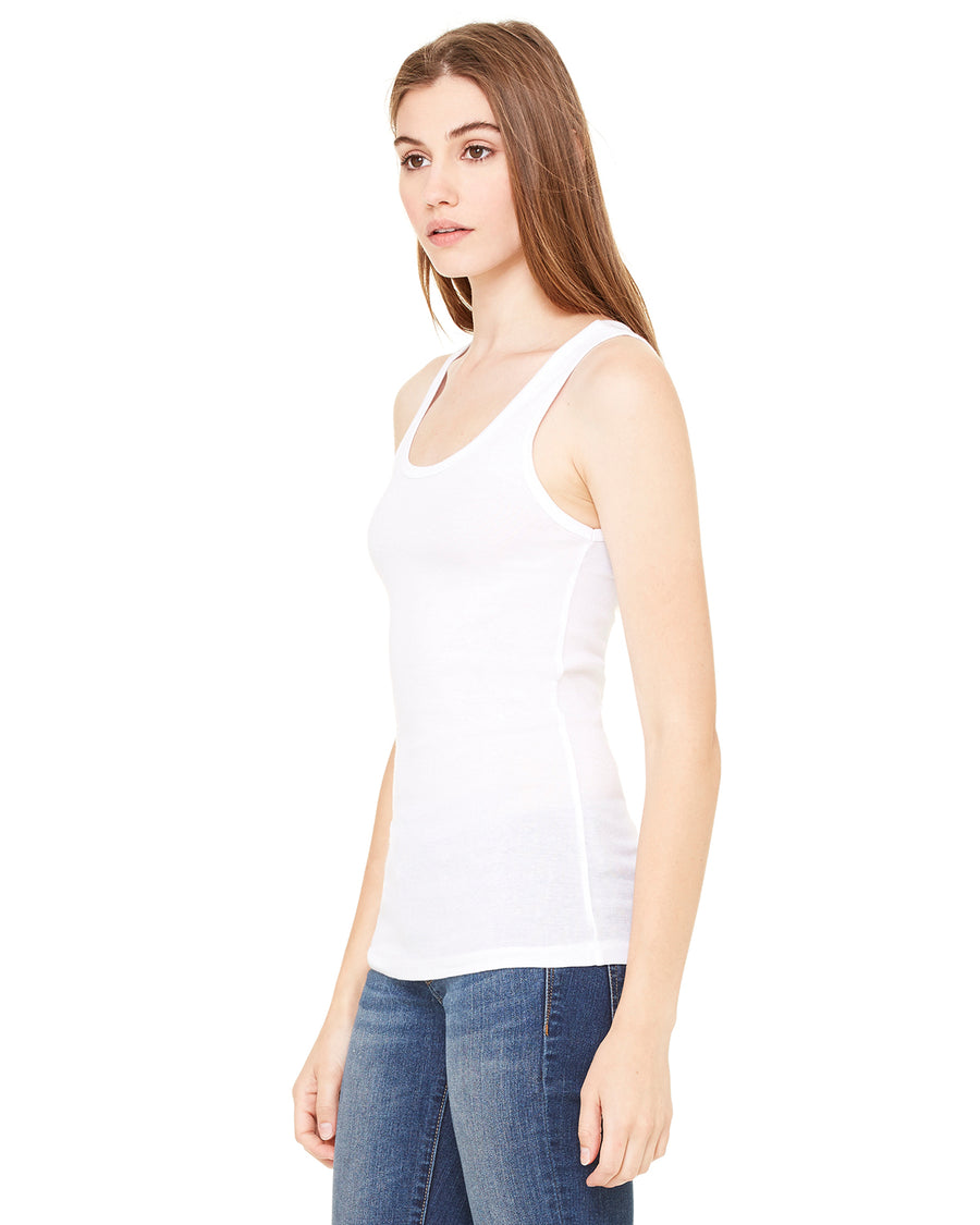 Women's Sheer Mini Rib Tank - White