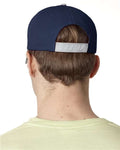 Adams Headwear RF102 Navy — on model back