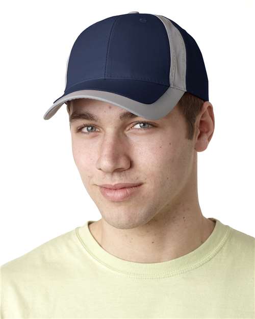 Adams Headwear RF102 Navy — on model front