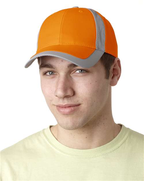 Adams Headwear RF102 Orange — on model front