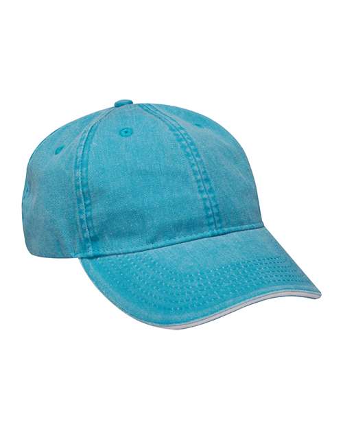 Adams Headwear LP107 Caribbean Blue/ White — front