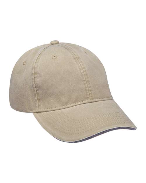 Adams Headwear LP107 Khaki/ Black — front