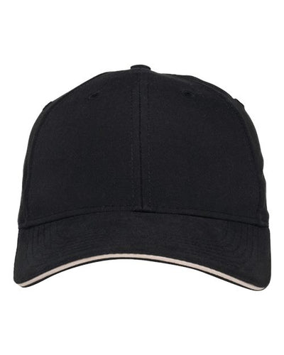 Adams Headwear PE102 Black/ Khaki — front