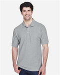 Devon & Jones D100 Grey Heather — on model back