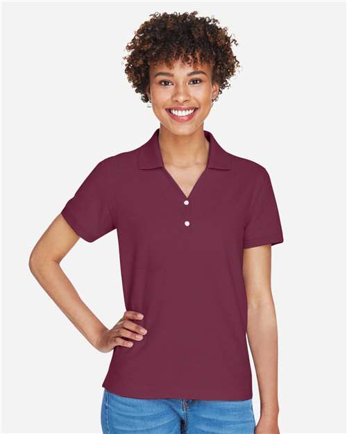 Devon & Jones D100W Burgundy — on model front