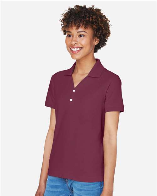 Devon & Jones D100W Burgundy — on model side