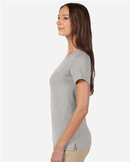 Devon & Jones DP182W Grey Heather — on model side