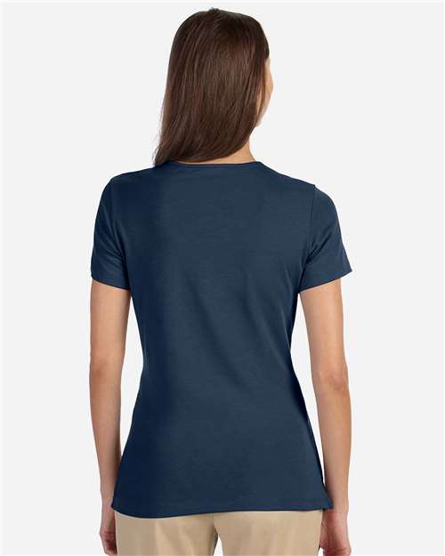 Devon & Jones DP182W Navy — on model back