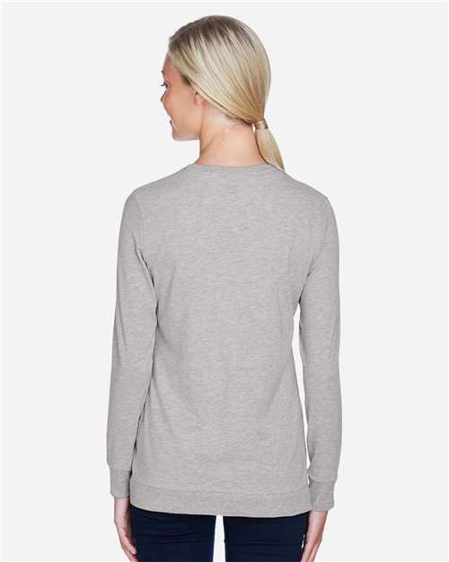 Devon & Jones DP181W Grey Heather — on model back