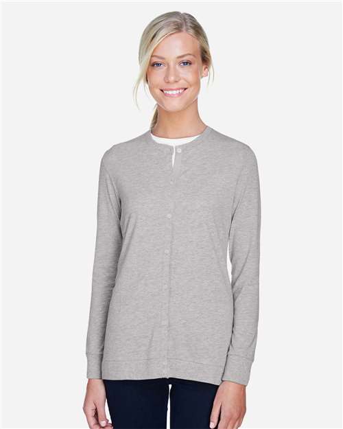 Devon & Jones DP181W Grey Heather — on model front