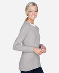 Devon & Jones DP181W Grey Heather — on model side