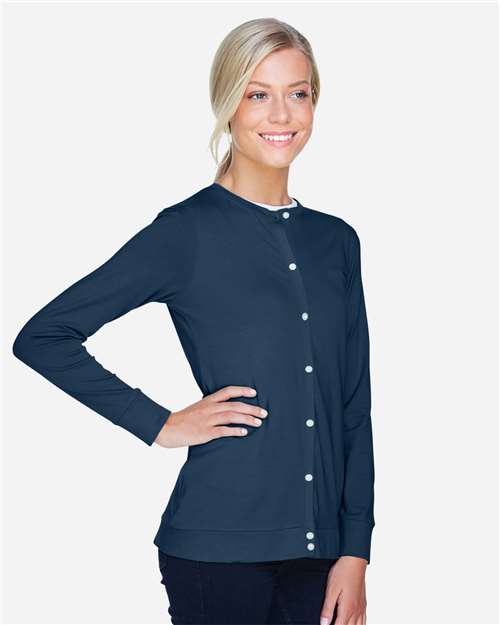 Devon & Jones DP181W Navy — on model side