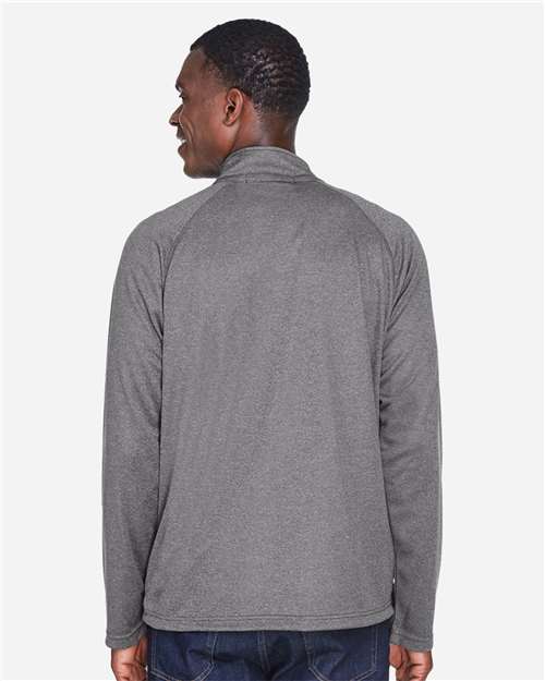 Devon & Jones DG440 Dark Grey Heather — on model back
