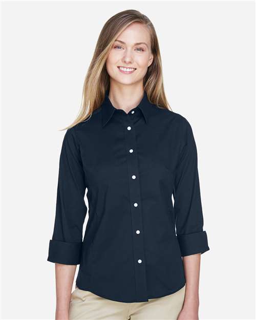 Devon & Jones DP625W Navy — on model front