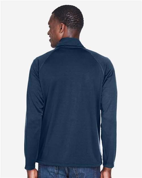 Devon & Jones DG420 Navy — on model back