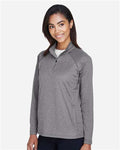 Devon & Jones DG440W Dark Grey Heather — on model side