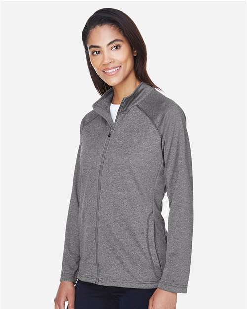 Devon & Jones DG420W Dark Grey Heather — on model side