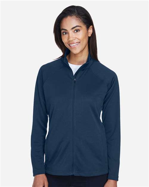 Devon & Jones DG420W Navy — on model front