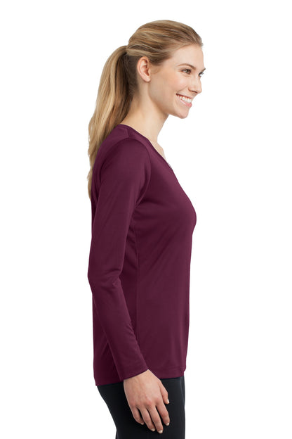 Women's Long Sleeve PosiCharge Competitor V-Neck Tee - Maroon