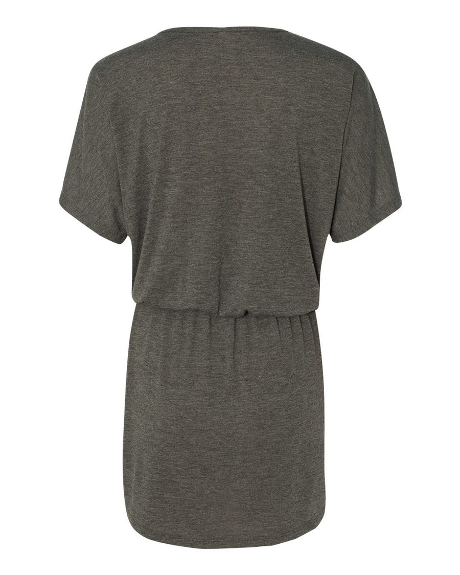 Women's Flowy V-Neck Dress - Heather Dark Gray