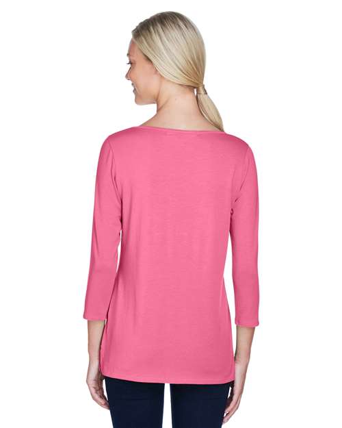 Devon & Jones DP192W Charity Pink — on model back