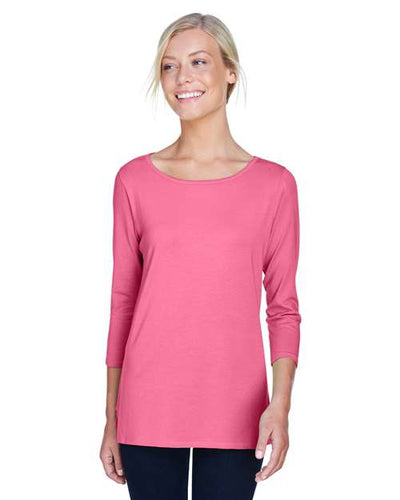Devon & Jones DP192W Charity Pink — on model front