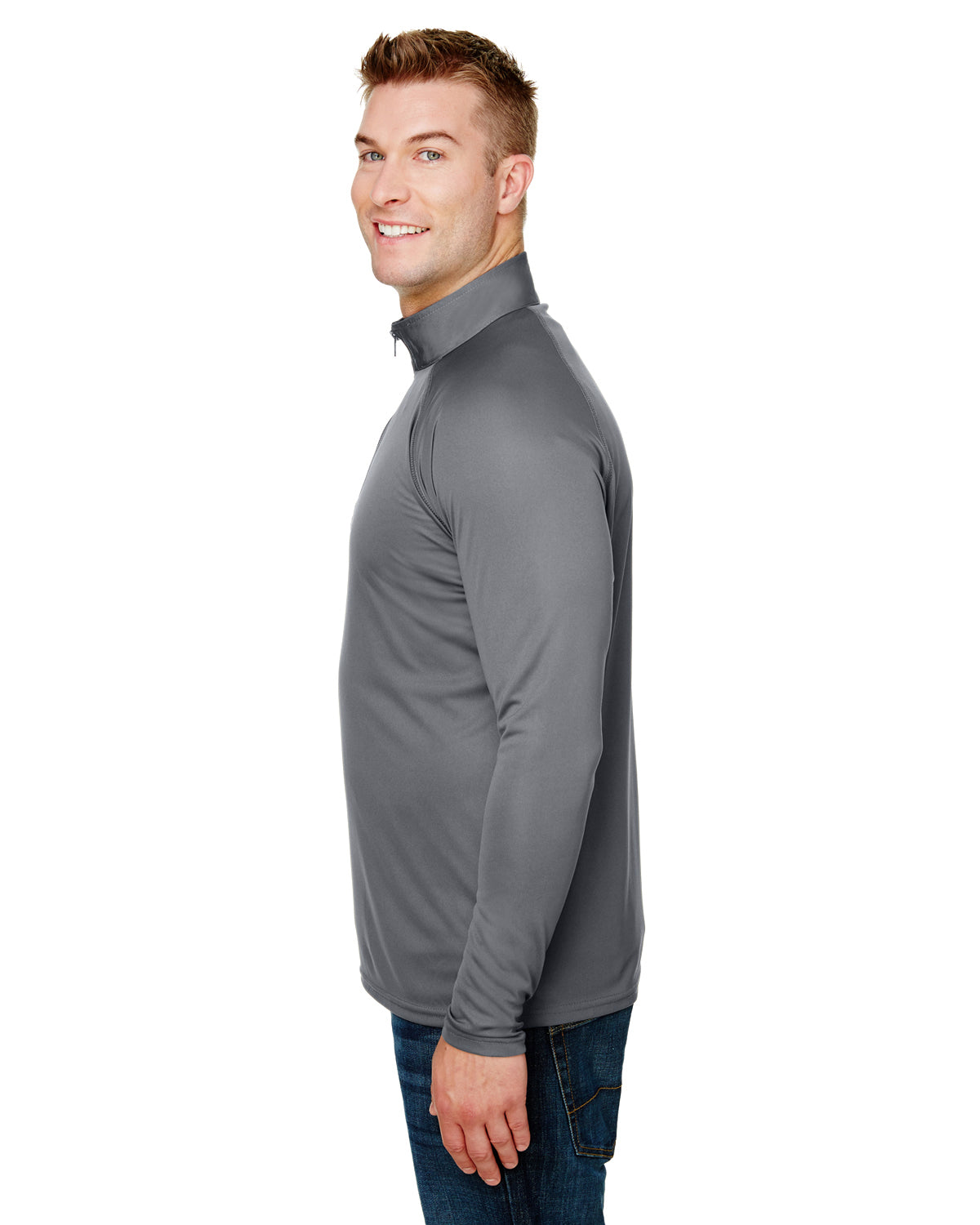 Unisex Daily Polyester 1/4 Zip - Graphite