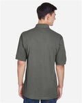 Harriton M265 Charcoal — on model back