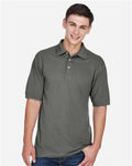 Harriton M265 Charcoal — on model front