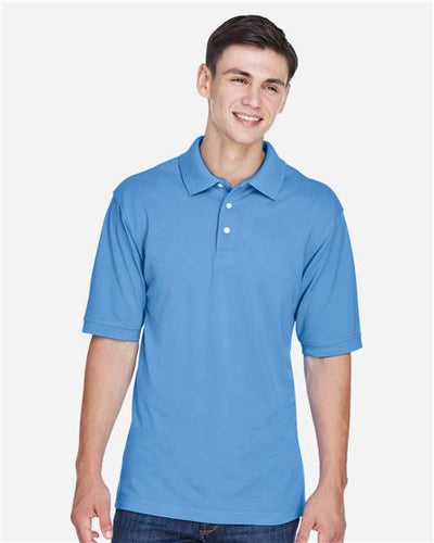 Harriton M265 Light College Blue — on model front