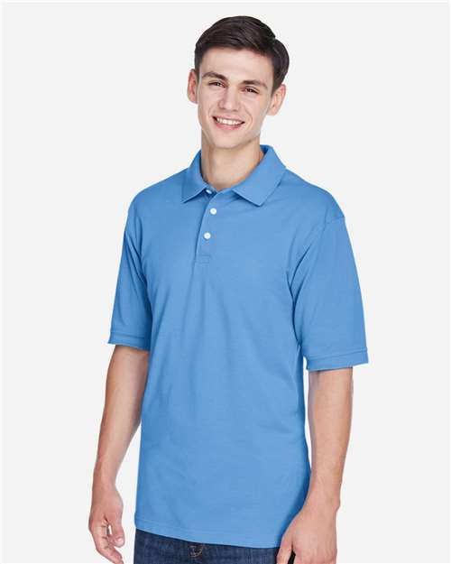 Harriton M265 Light College Blue — on model side