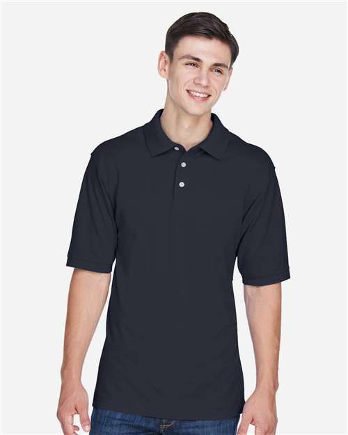Harriton M265 Navy — on model front