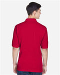 Harriton M265 Red — on model back