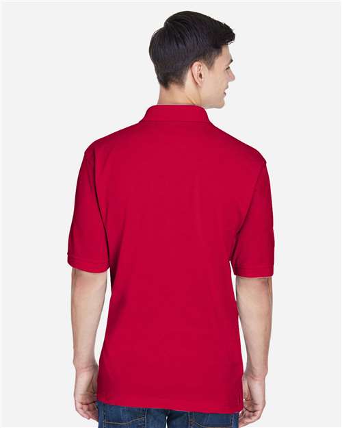 Harriton M265 Red — on model back