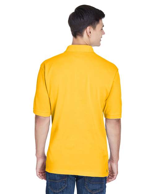 Harriton M265 Sunray Yellow — on model back