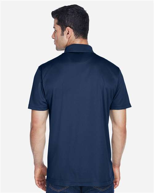 Harriton M315 Navy — on model back