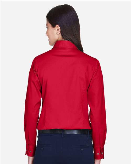 Harriton M500W Red — on model back