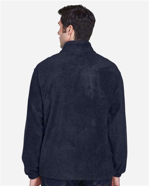 Harriton M990 Navy — on model back