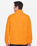 Harriton M990 Safety Orange — on model back