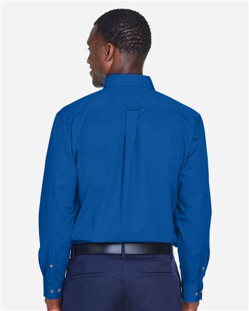 Harriton M500 French Blue — on model back