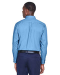 Harriton M500 Light College Blue — on model back