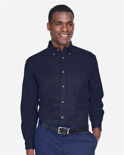 Harriton M500 Navy — on model front