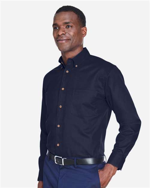 Harriton M500 Navy — on model side