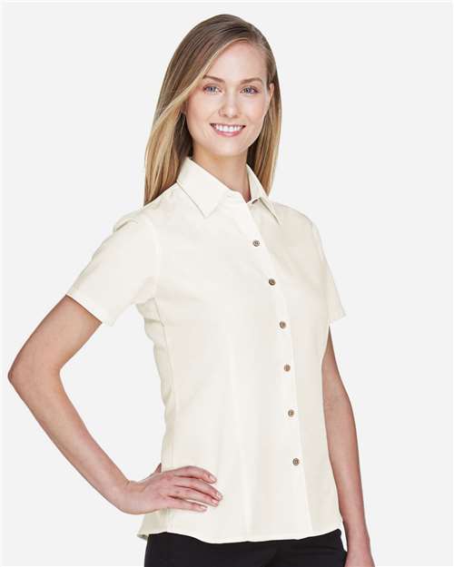 Harriton M560W Cream — on model side