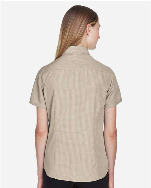Harriton M560W Khaki — on model back